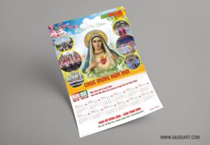 Thiết kế lịch công giáo treo tường chúc mừng năm mới 14